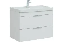 Aquanet Тумба с раковиной Ирис new 81 см, белая глянец (2 ящика)