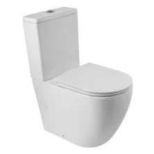 BelBagno Унитаз компакт безободковый SFERA-R с сиденьем дюропласт, микролифт, белый BB2141CPR/BB902SC