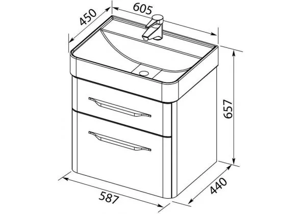 Приобрести aquanet тумба с раковиной виченца 60 см, белая 00212665