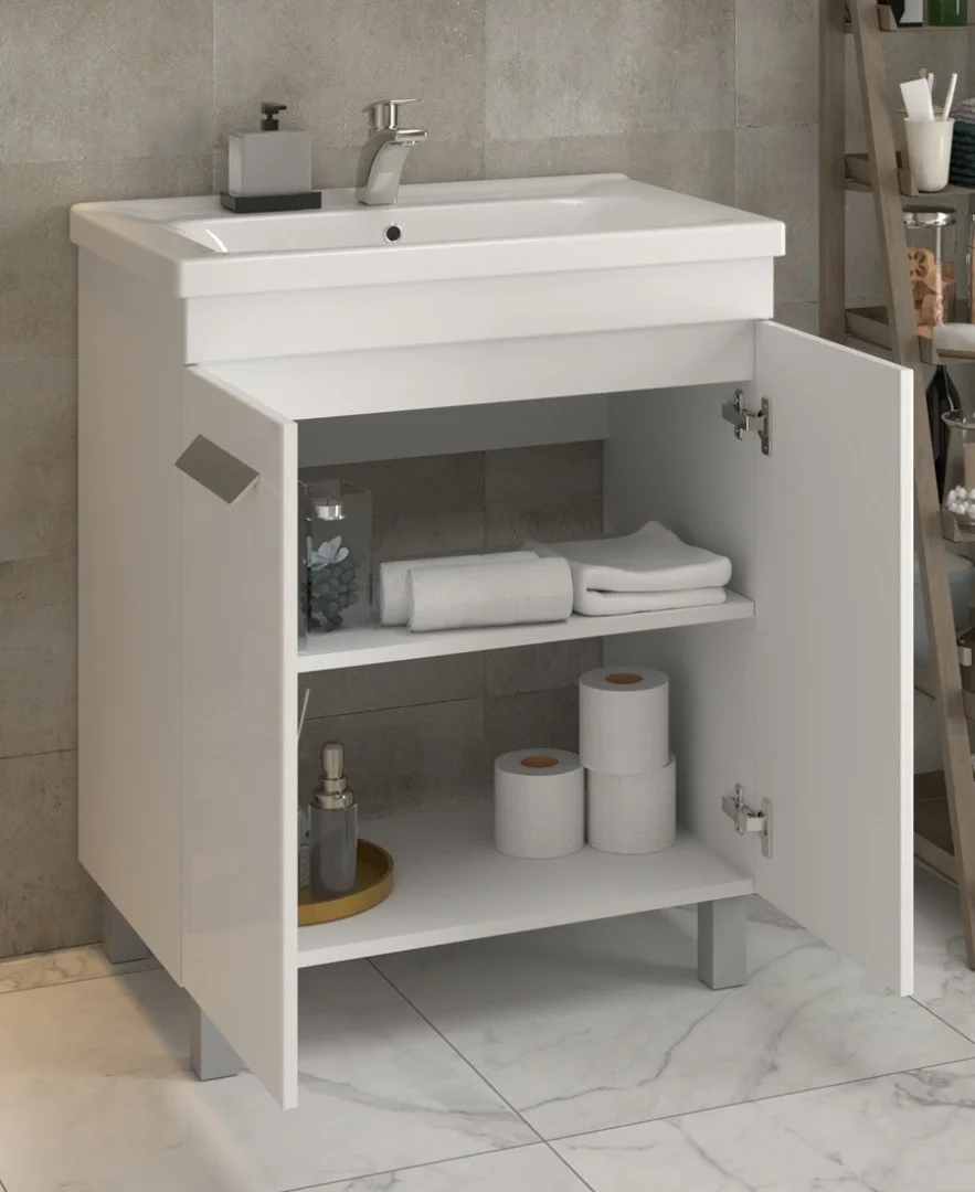 Приобрести vigo тумба с раковиной nova 70см, 2 дверцы, напольная, белая tn.nov.mir.70.2d