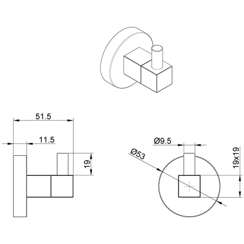Приобрести azario крючок одинарный nessy, хром az73105a