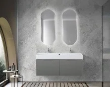 Cezares Тумба подвесная с раковиной PREMIUM 120 см Plisse Grigio nuvola, серая 55449