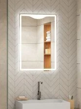 Continent Зеркало с подсветкой Amaze 70х90 см, сенсорный включатель, белое