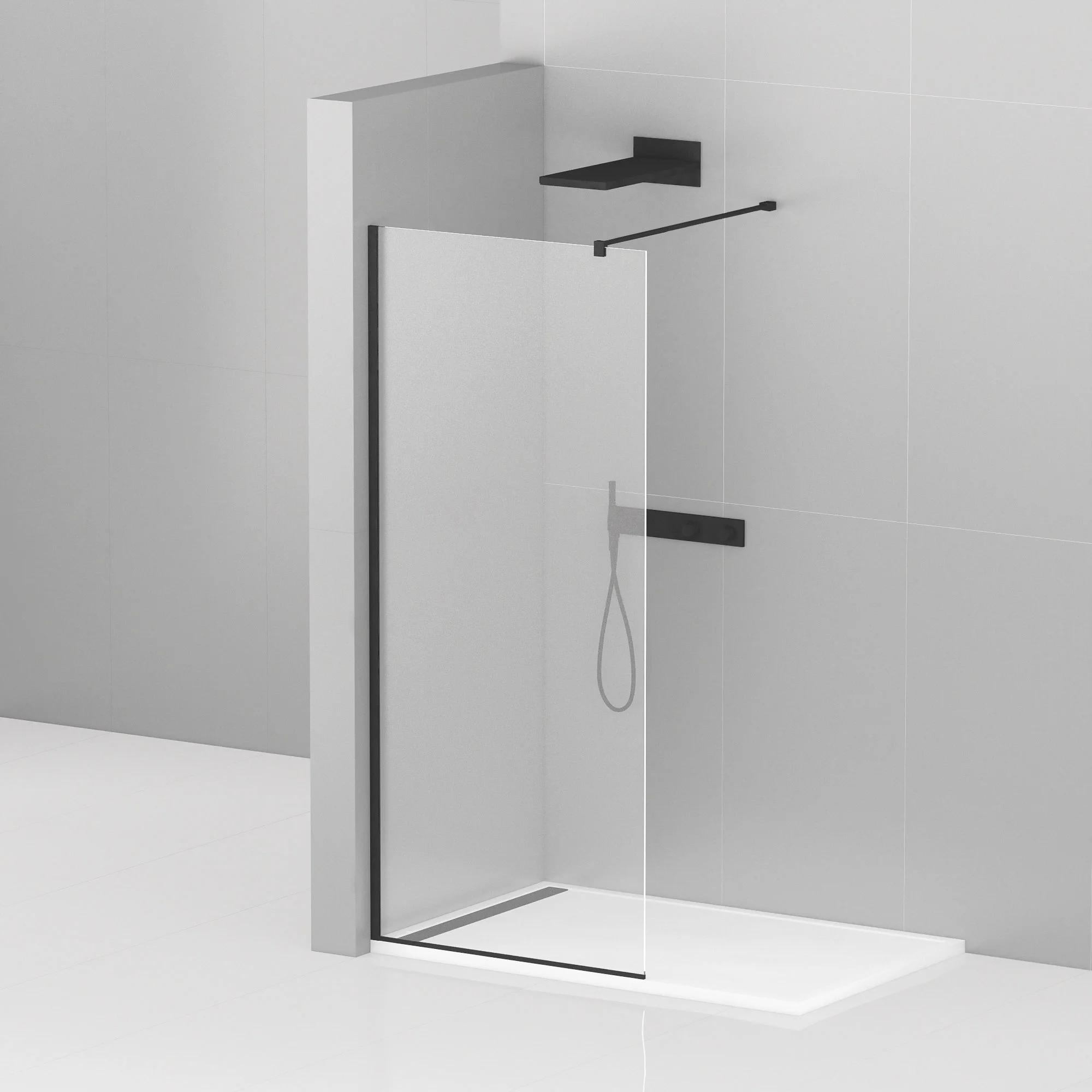 Приобрести cezares душевая перегородка liberta 100 см, черный liberta-l-1-100-120-c-nero