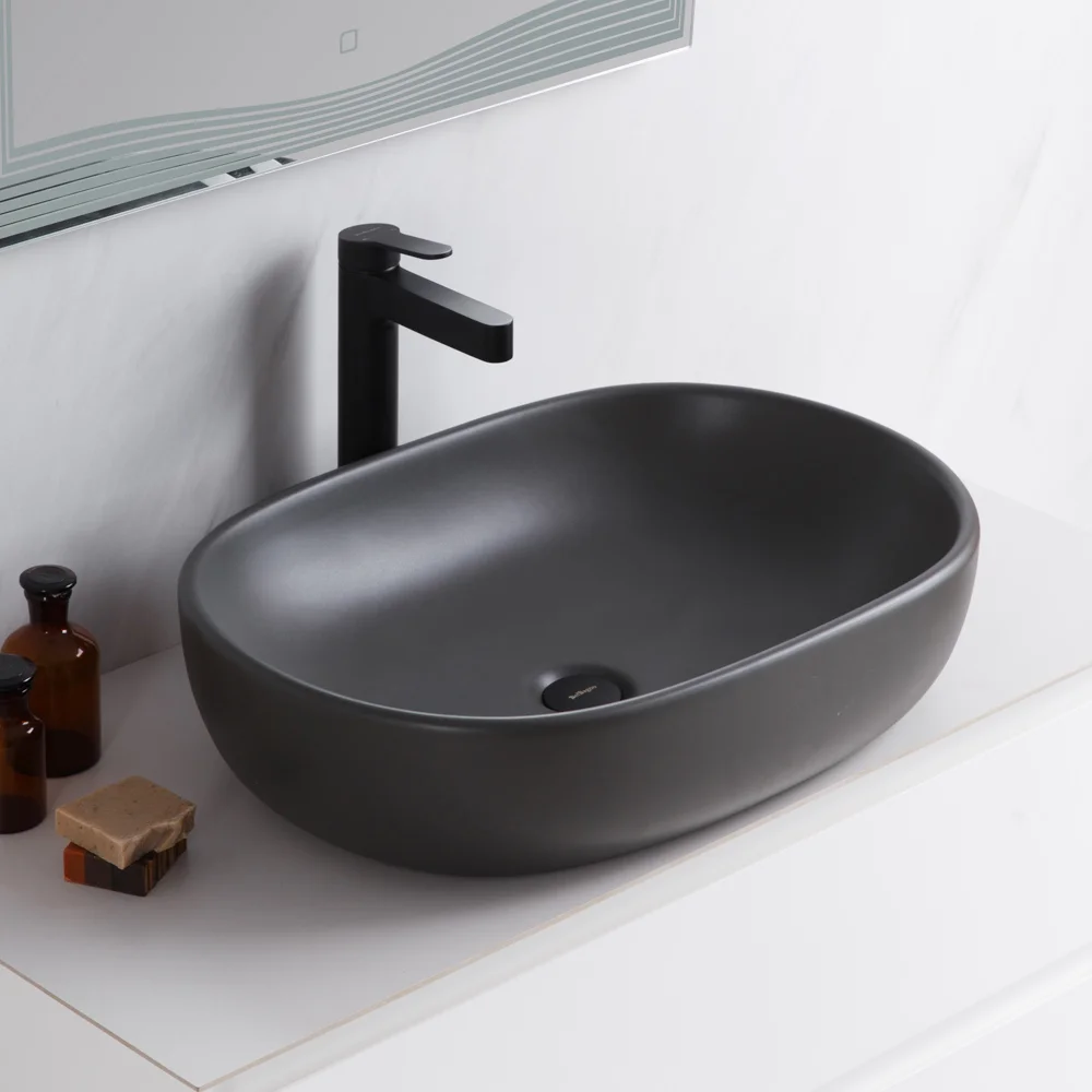 Приобрести belbagno накладная раковина 60х42 см, серый матовый bb1084-h311