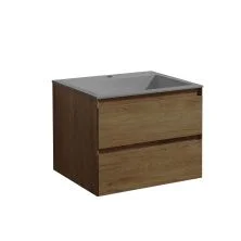 Vincea Тумба подвесная Luka 60 см, дуб табак с серой раковиной VMC-2L600TO;VCB-13600G