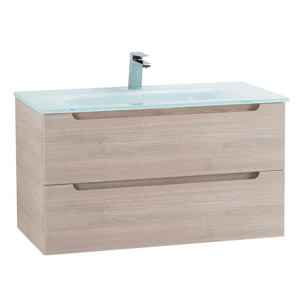 Приобрести belbagno тумба с раковиной etna 80 см, подвесная rovere grigio, стеклянная раковина