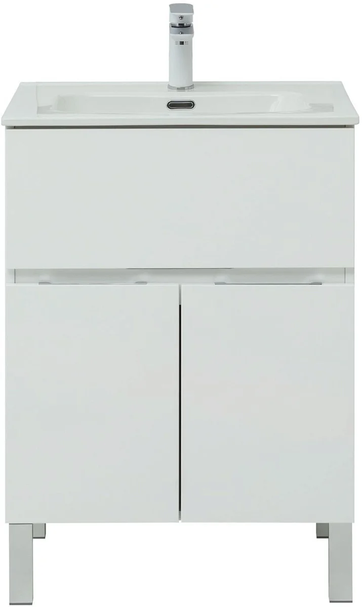 Приобрести aquanet тумба с раковиной алвита new 60 см, 1 ящик, 2 дверцы, белая матовая