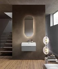 Cezares Тумба подвесная с раковиной PREMIUM 70 см Plisse Grigio nuvola, серая 55419