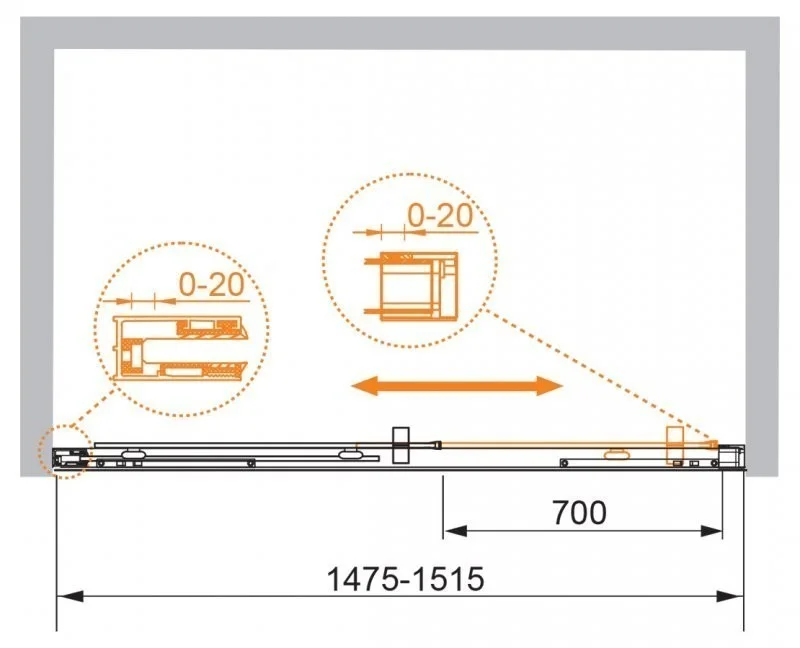 Приобрести cezares дверь душевая premier-soft 150x200см premier-soft-w-bf-1-150-c-cr-iv
