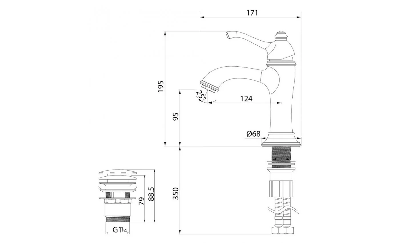 Приобрести lemark смеситель для раковины greek с донным клапаном, золото lm5506gg