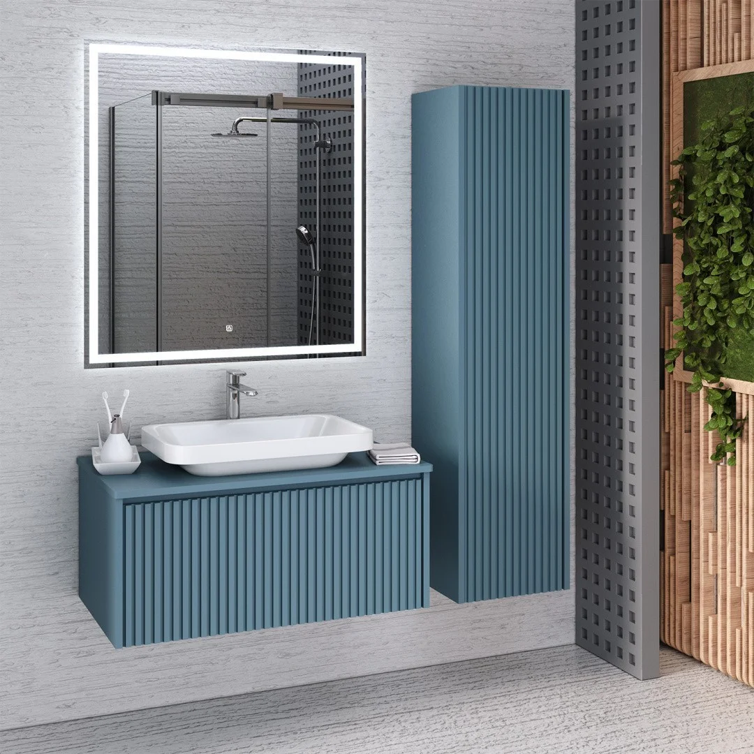 Приобрести шкаф-пенал подвесной monaco 35 см. аквамарин