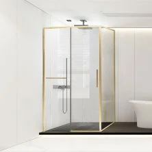 Vincea Душевое ограждение Slim Soft 90х140 см, прозрачное, брашированное золото VSR-1SS9014CLG