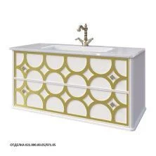 Caprigo Тумба с раковиной CAPRICE 100 см, белая/золото, эмаль