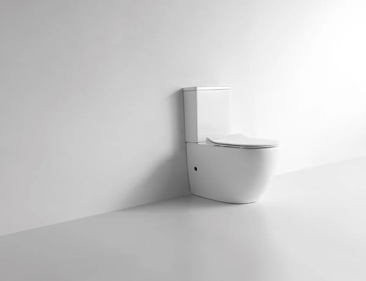 Приобрести унитаз напольный, безободковый с сиденьем ceramalux tornado ns-2176