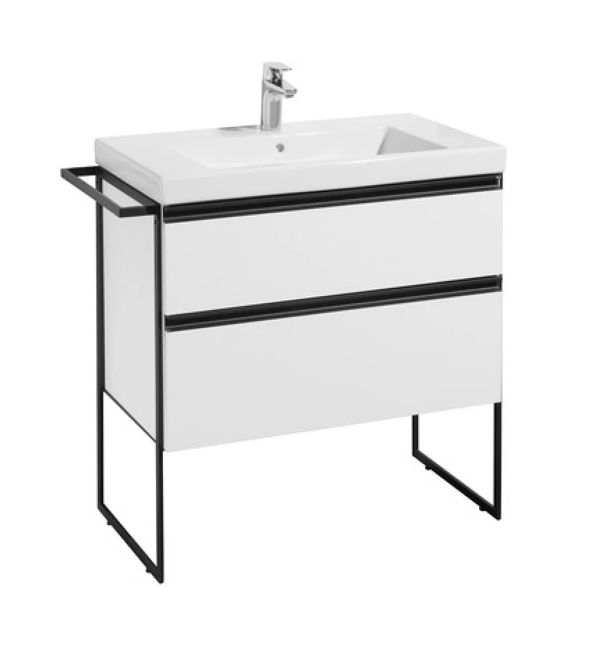 Приобрести тумба подвесная roca domi с раковиной 80 см, белый глянцевый