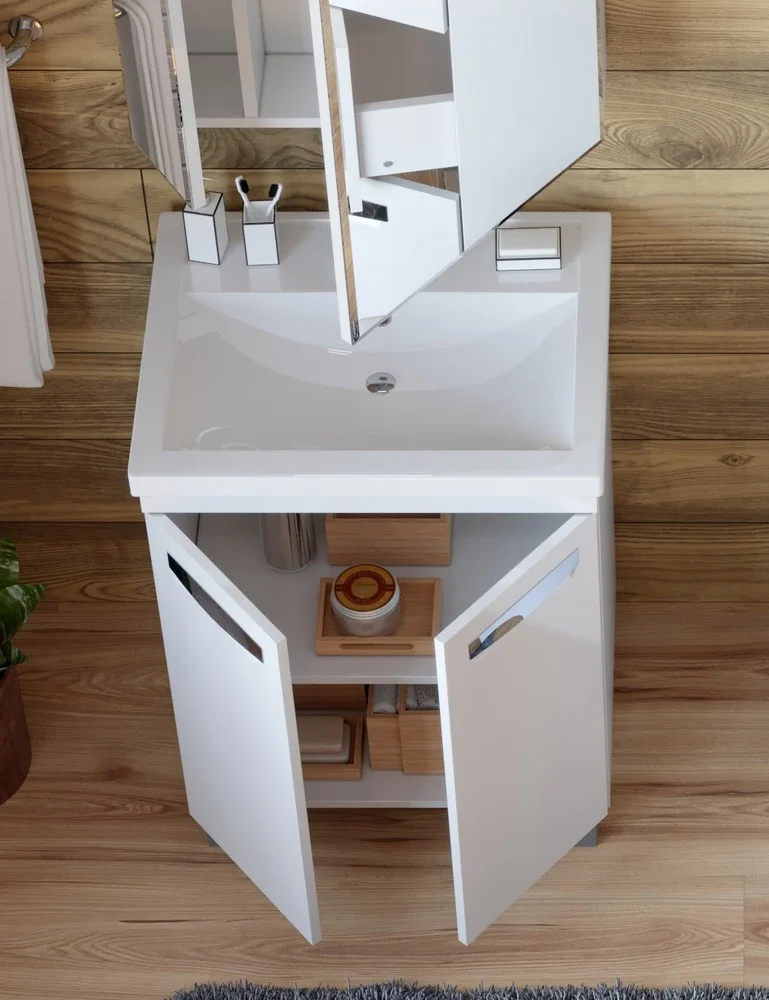 Приобрести vigo тумба с раковиной plaza 60см, 2 дверцы, напольная, белая tn.pla.fos.60.2d