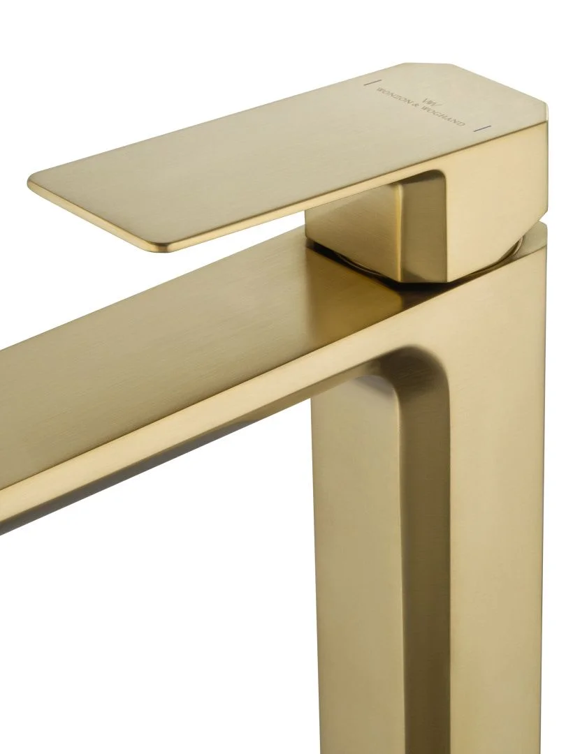 Приобрести смеситель для раковины высокий wonzon & woghand diamond, брашированное золото (ww-88239011-bg)