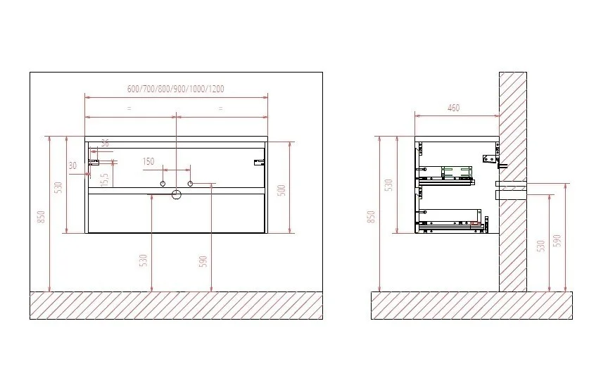 Приобрести тумба подвесная с раковиной belbagno kraft-600-2c-so-bo 60 см, bianco opaco