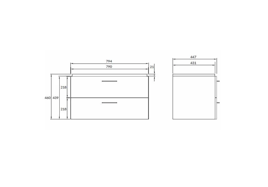 Приобрести тумба cersanit lara 80 см. подвесная с раковиной, 2 ящика, белый.