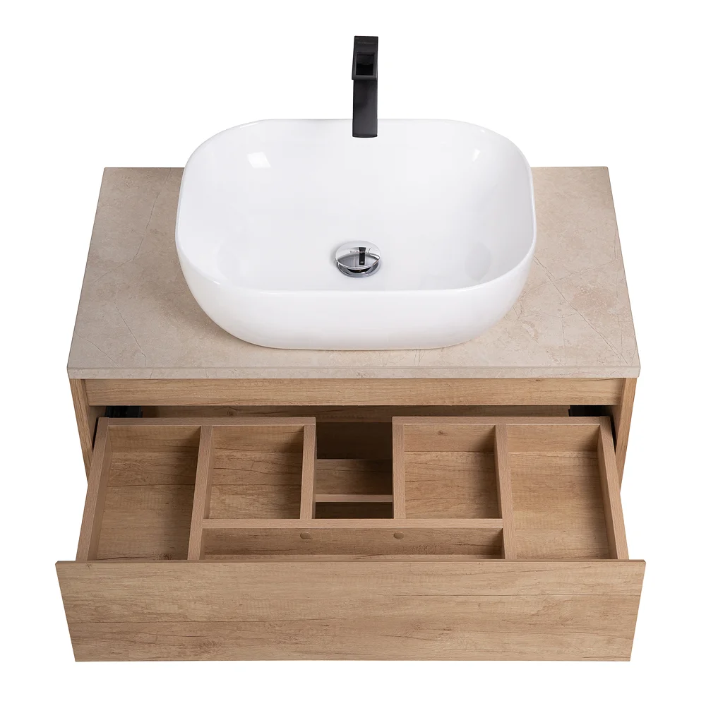 Приобрести belbagno тумба со столешницей kraft 80 см с ящиком и полкой, подвесная rovere nebrasca nature