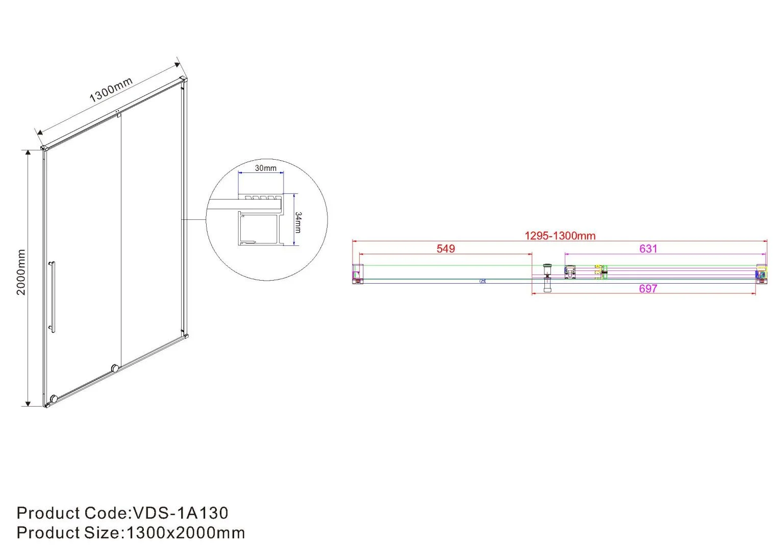 Приобрести vincea душевая дверь arno 130 см, прозрачное, хром vps-1a130cl