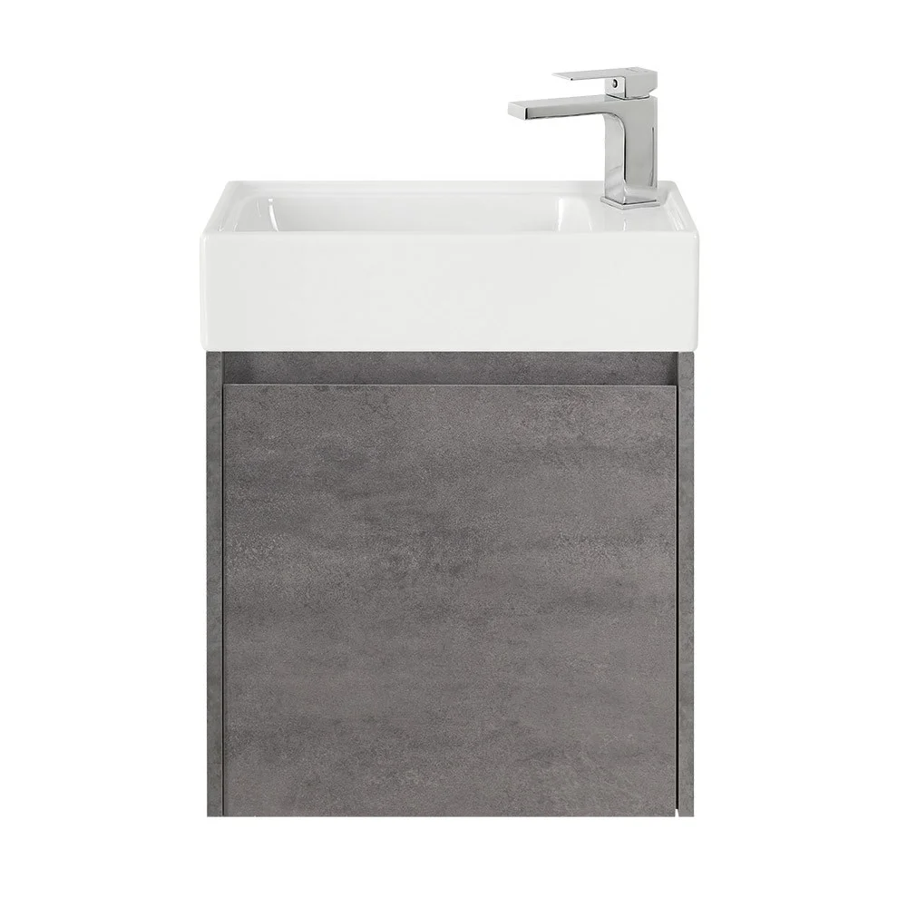 Приобрести belbagno тумба с раковиной kraft mini 50 см, подвесная cemento grigio левосторонняя, белая раковина