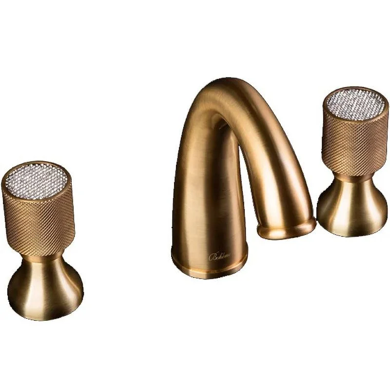 Приобрести boheme смеситель для раковины royale cristal, врезной, бронза\кристаллы 317-royal/crst