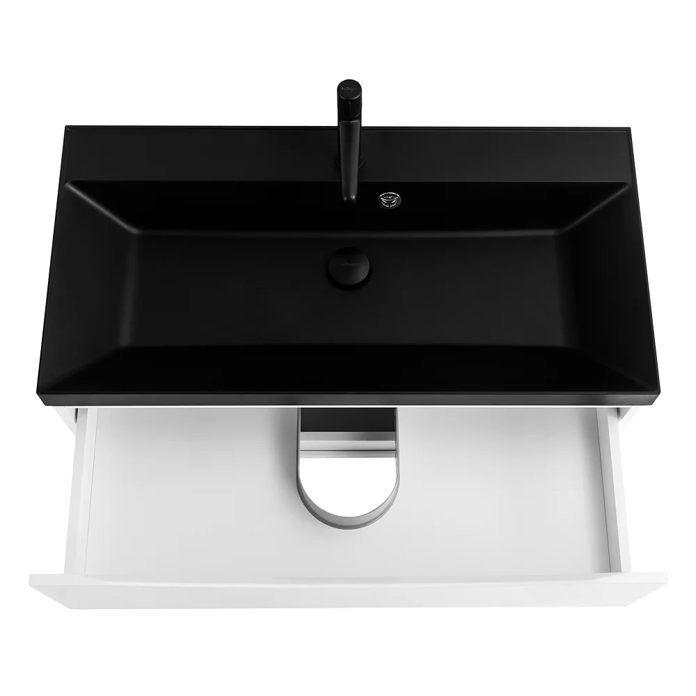 Приобрести belbagno тумба с раковиной marino 90 см, подвесная bianco opaco, чёрная раковина