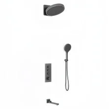 Vincea Встраиваемая душевая система Inspire с термостатом, оружейная сталь VSFW-433TI3GM