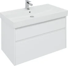 Aquanet Тумба с раковиной Nova Lite 100 см, (SLIM SYNERGY) белая, 2 ящика