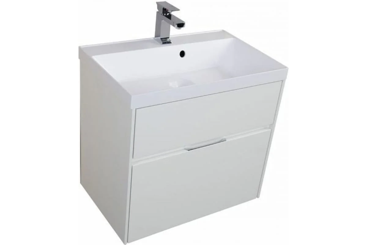 Приобрести aquanet тумба с раковиной латина 70 см, белая (2 ящика)