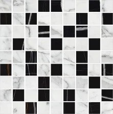 Мозаика Kerranova Marble Trend 300x300 мм, MR, Mix 3, серый\черный