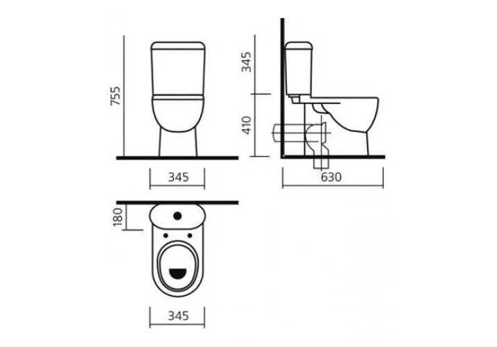 Приобрести напольный унитаз-компакт sanita luxe art luxe + сиденье с крышкой микролифт