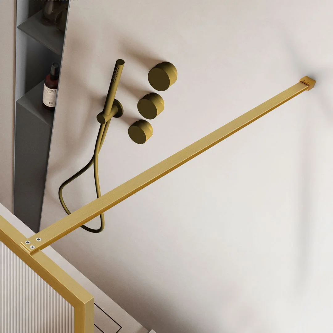 Приобрести vincea душевая перегородка walk-in 90 см, рифленое, брашированное золото vsw-1hp900flbg