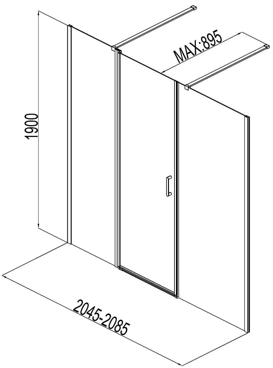 Приобрести aquanet душевая дверь cinetic 210, прозрачное стекло (ae12-n-120h190u-ct + ae12-f-90h190u-ct)
