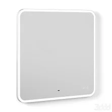 Briz Зеркало SOFI 80х80 см, с подсветкой,подогревом, часы, сенсорное включение , белое ПДЗ43-80