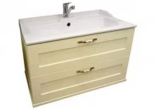 Тумба подвесная с раковиной Акватон Леон 65 см 1A187001LBPR0, дуб бежевый