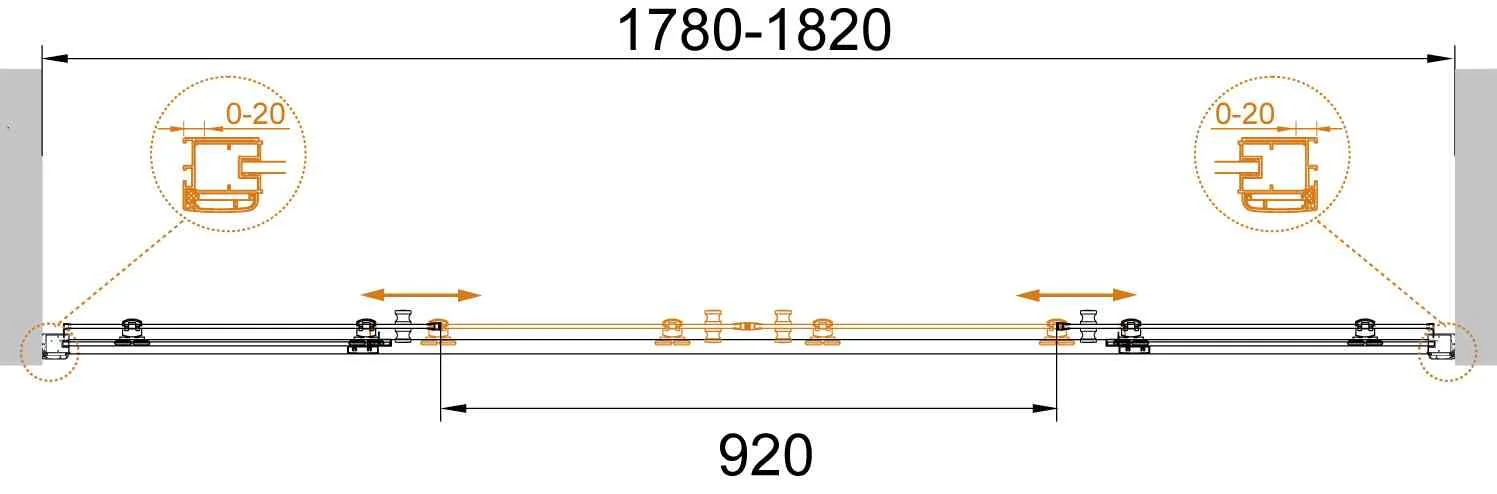 Приобрести cezares дверь душевая anima 180x195см anima-w-bf-2-180-c-cr