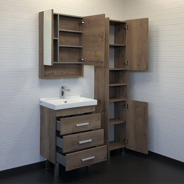 Приобрести сomforty тумба с раковиной никосия 60н дуб темный