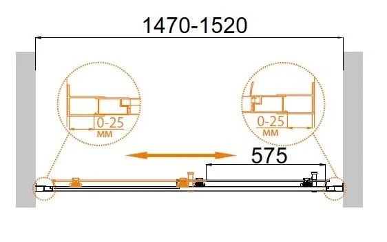 Приобрести cezares дверь душевая molveno-bf-1 150x195см molveno-bf-1-150-p-cr