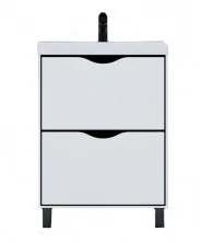 Тумба напольная с раковиной Velvex Rigli 60 см белый/графит tnRIG.60.2Y-21.631.231