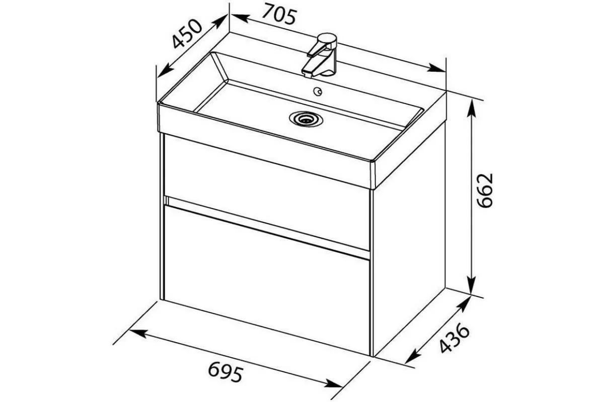 Приобрести aquanet тумба с раковиной бруклин 70 см, белая