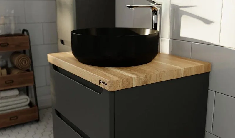 Приобрести jorno тумба подвесная wood 60 см со столешницей светлое дерево, антрацит