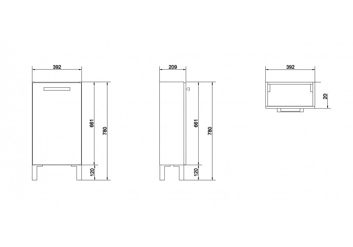 Приобрести тумба подвесная с раковиной cersanit melar 40 см, 1 дверца, белый