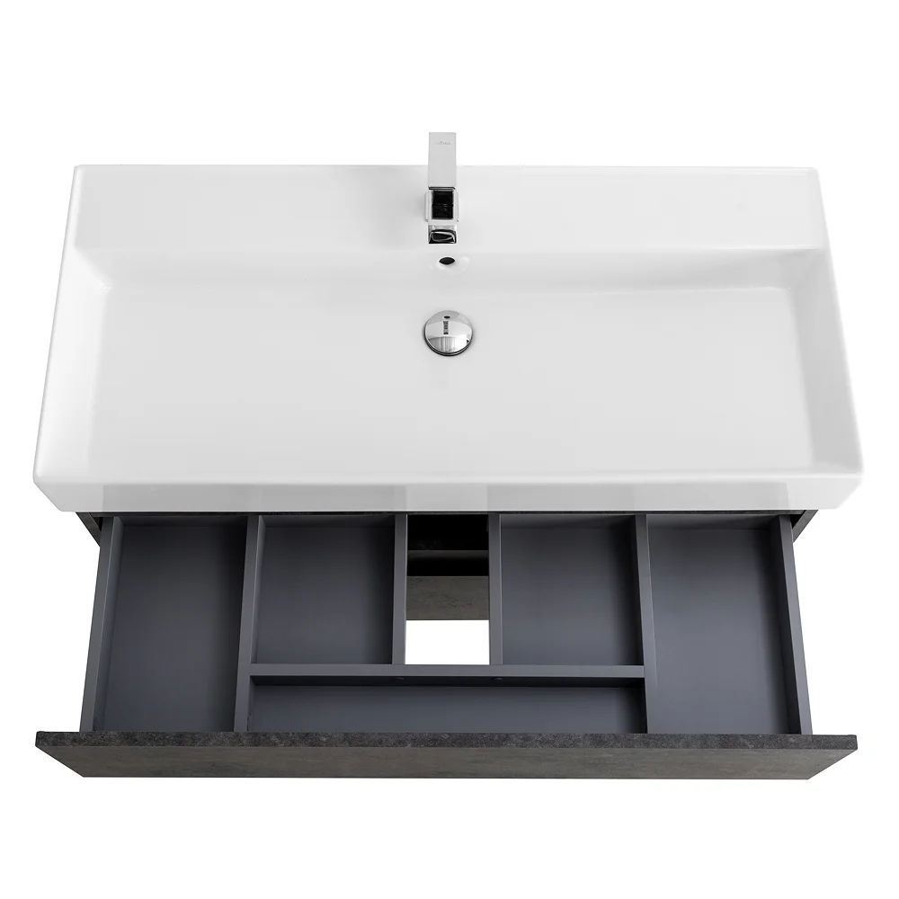 Приобрести cezares тумба подвесная с раковиной molveno 46 100 см ossido, темно коричневая molveno 46-100-2c-so-ossmolveno 46-100-2c-so-oss