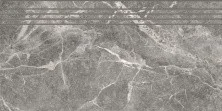 Ступень Kerranova Marble Trend 294x600 мм, MR, Silver River, серый
