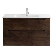 BelBagno Тумба с раковиной ETNA-H60 100 см, подвесная B Rovere Moro, белая раковина