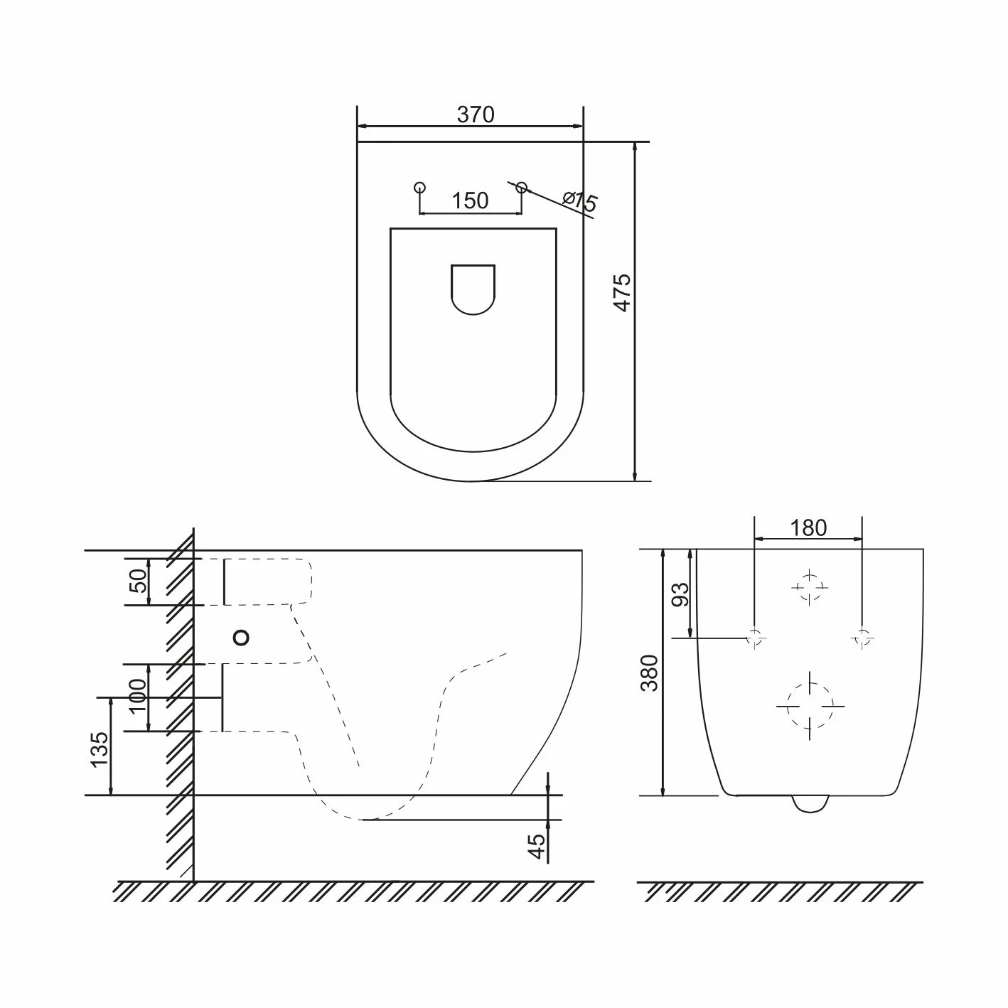 Приобрести sole унитаз подвесной pandora 2 black, безободковый с сиденьем дюропласт, микролифт ут000063637