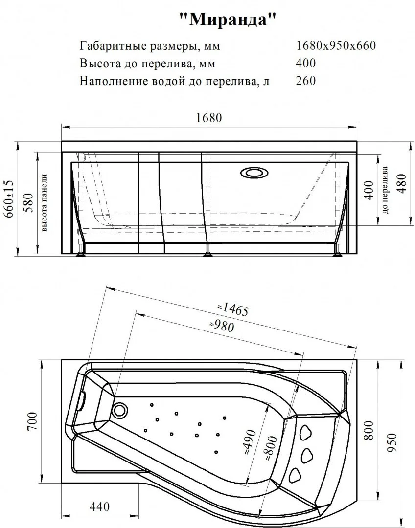 Приобрести радомир акриловая ванна миранда 168x95 см l ( комплект каркас и слив )